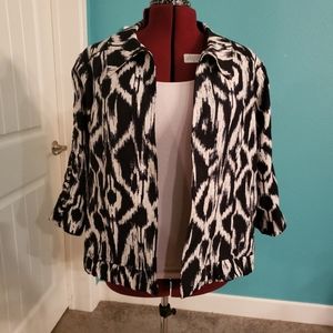 CJ Banks size 2x dark navy blue&white open jacket